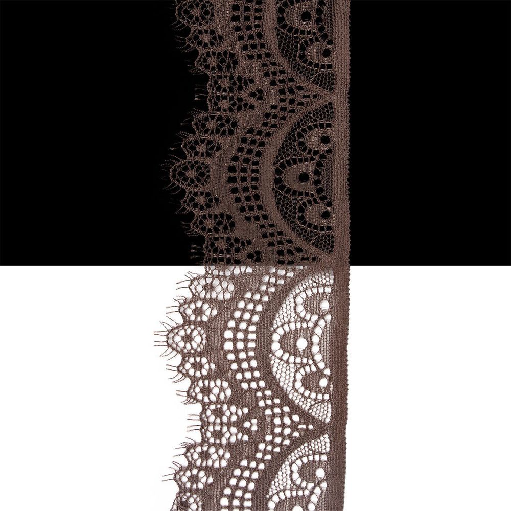 Кружево эластичное (стрейч) 60 мм / 3 метра, C072 шиншилла