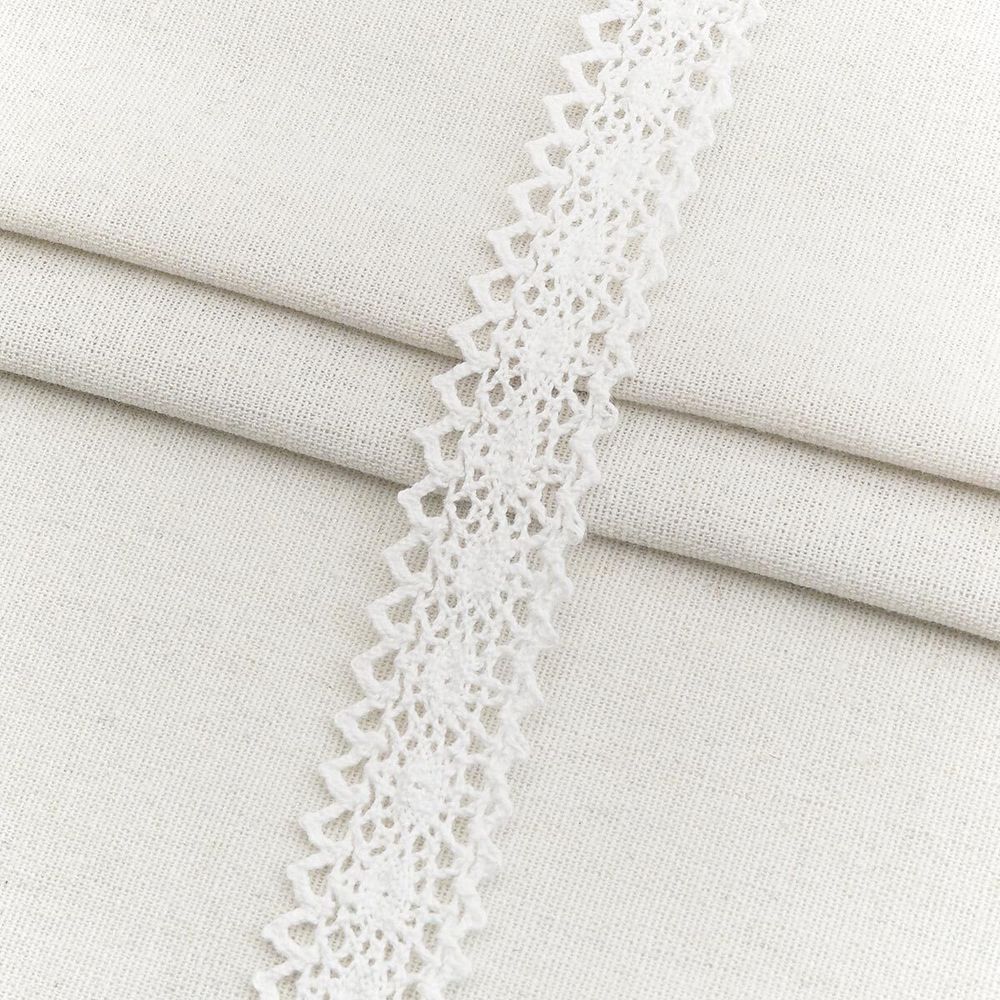 Тесьма отделочная 30 мм / 18.2 метра, А6125 хлопок, вязаная, белый, 21225