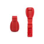 Наконечник для шнура пластик Крокодил 22х12 мм, ПП, красный, 100 шт