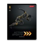 Тетрадь ученическая общая, матовая ламинация + тиснение золотой фольгой, A5+ 48 л. на скобе 65 г/м², белизна 100%, 10 шт, клетка в термоусадочной пленке, 000731 Активный спорт, Светоч 48ТЕТк-008