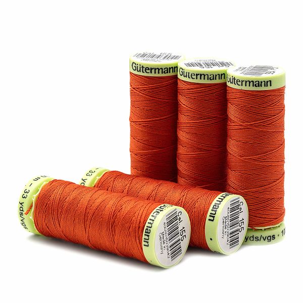 Нитки отделочные Gutermann Top Stitch, 30м, 155 яркий апельсин, 5 катушек
