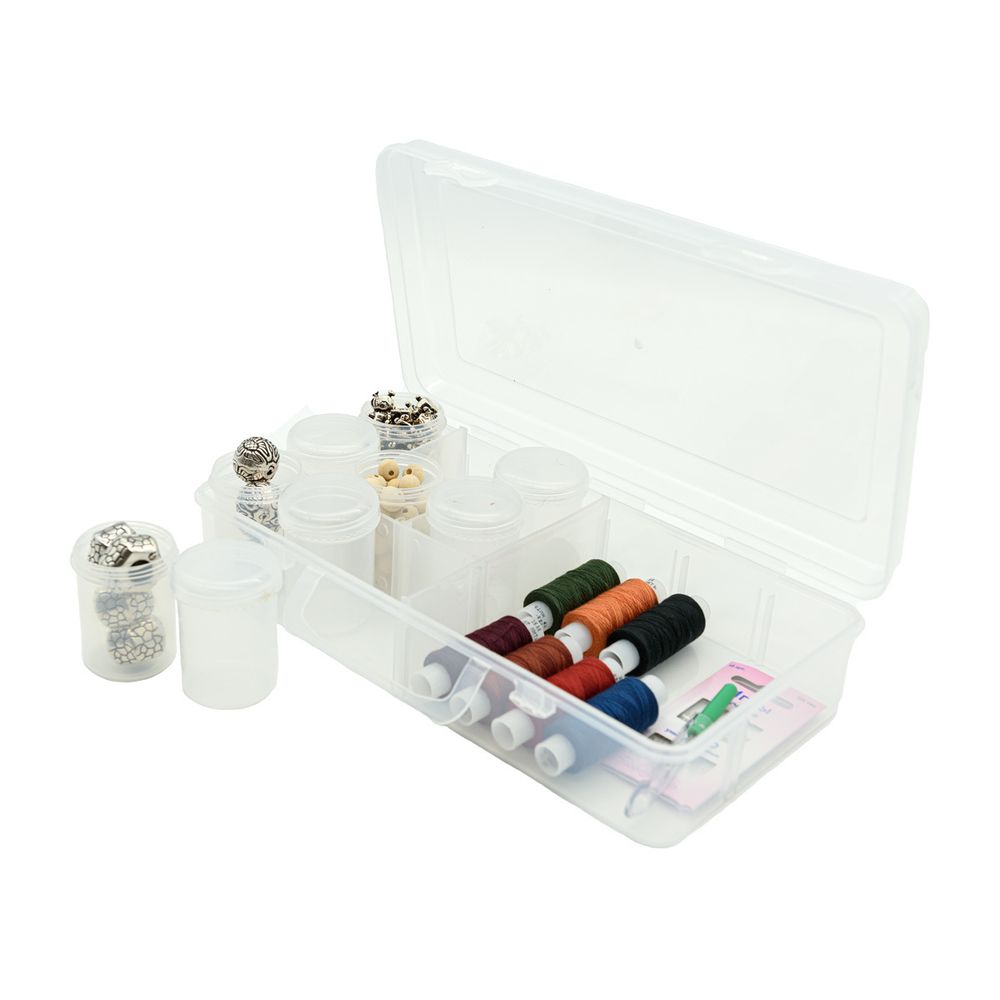 Контейнер для мелочей с 9 баночками 25,8х13х6см