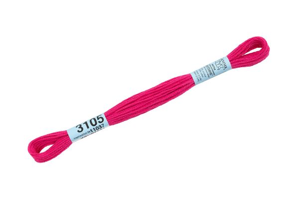 Мулине Gamma 100% хлопок, цв.3105 т.малиновый, 24 мотка по 8 метров