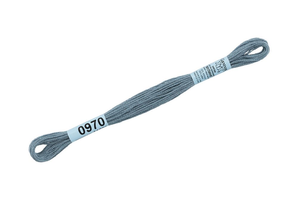 Мулине Gamma 100% хлопок, цв.0970 серый, 24 мотка по 8 метров