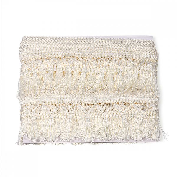 Бахрома отделочная 70.0 мм / 10 метров, 6154-0419, с кисточками, цв.6343 молочный