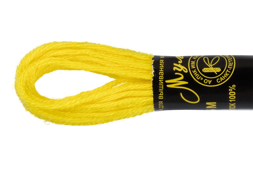 Мулине ПНК им.Кирова цв.0207 яр. желтый, Россия, 24 мотка по 8 метров