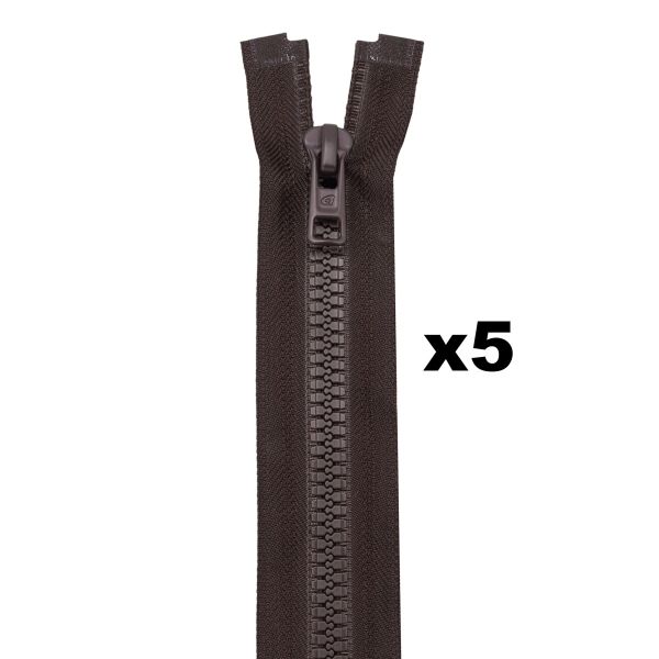 Молния трактор Arta Т6 (6 мм) 1 зам., разъем., 45 см, (2076), A141 т.коричневый, НОВЫЙ МАТОВЫЙ ЗАМОК, уп.5 штук