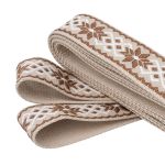 Стропа (ременная лента) 38 мм / 3 метра, [36.33 г/пог.м], с принтом 1-сторонняя, T0741 бежевый/коричневый, 3Al359