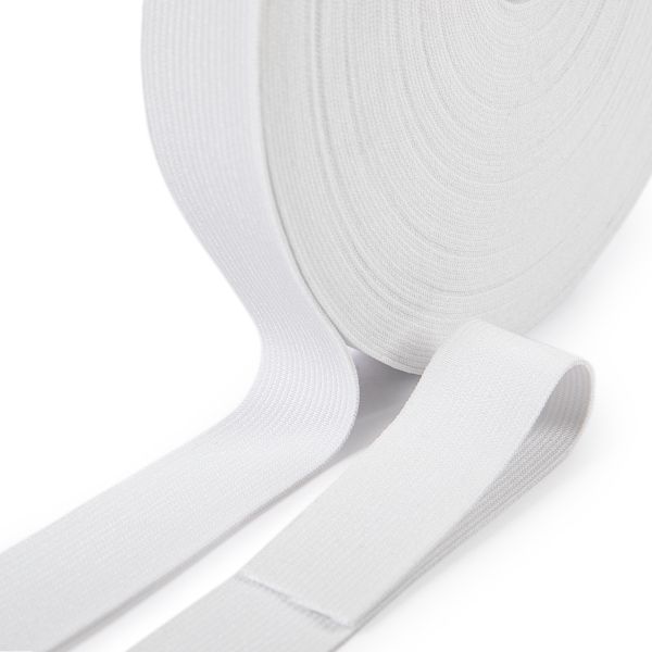 Резинка вязаная 20.0 мм / 25 метров, белый, Gamma 0020 Б