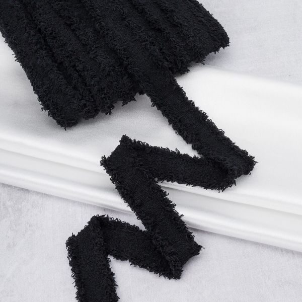 Тесьма отделочная твидовая 40 мм / 41.14 метра, черный, 3Al286