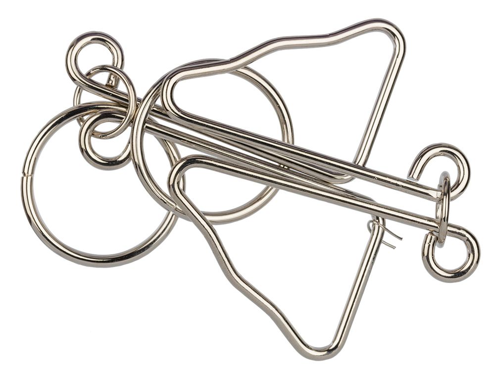 Головоломка металлическая, 1 шт, Бабочка 6 элементов, Delfbrick DLM-47