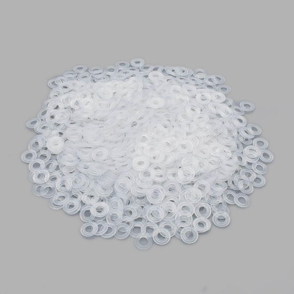 Кольцо уплотнительное пластик под кнопку и люверс 4 мм, прозрачный, 1000 шт