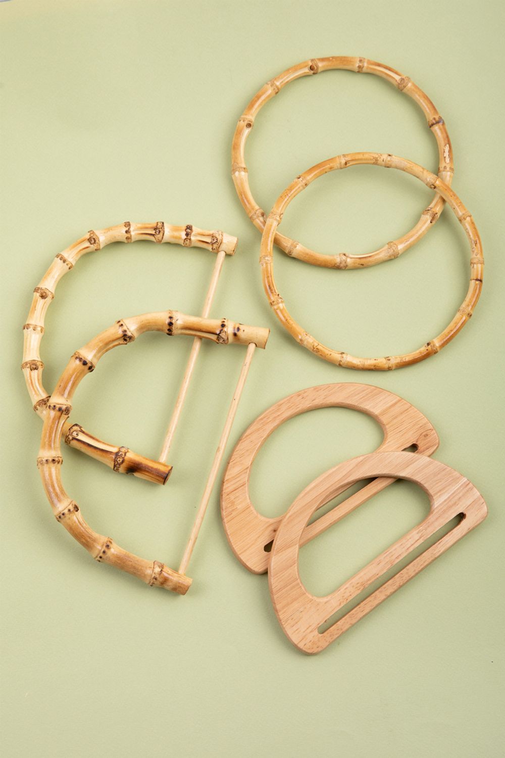 Ручки для сумки 13.2х20.3 см, 2 шт, бамбук, Gamma