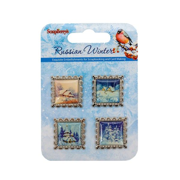 Набор металлических рамочек с эпоксидными стикерами 