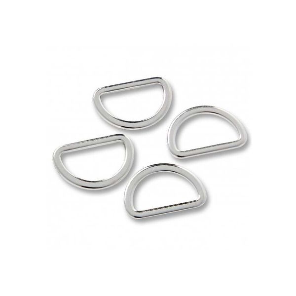 Полукольцо литое металл внутр. 20 мм (внешн. 25х17 мм), 4 шт, цинк, цв. матовое серебро, Prym