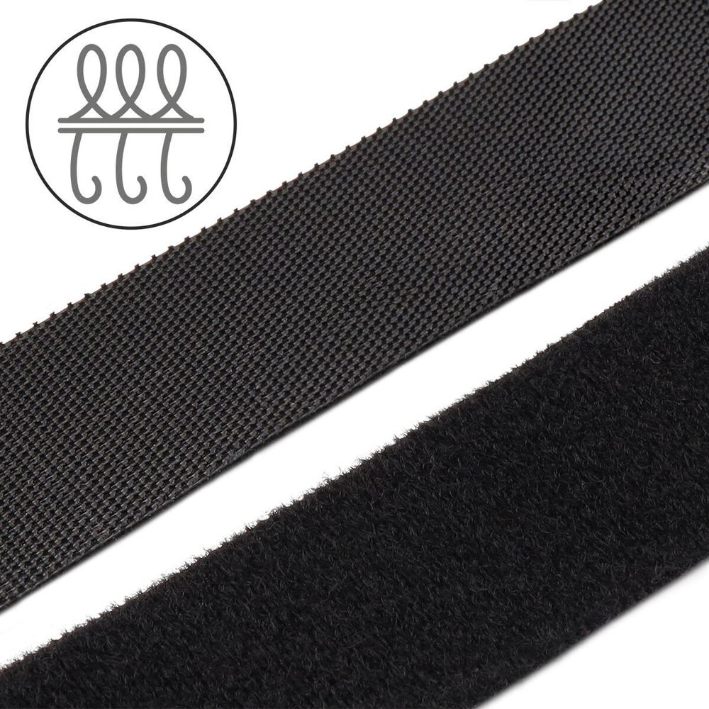 Лента контактная липучка (велкро) гибридная пришивная (2в1) 25 мм / 1 метр, 10 г/м, 6131-9007