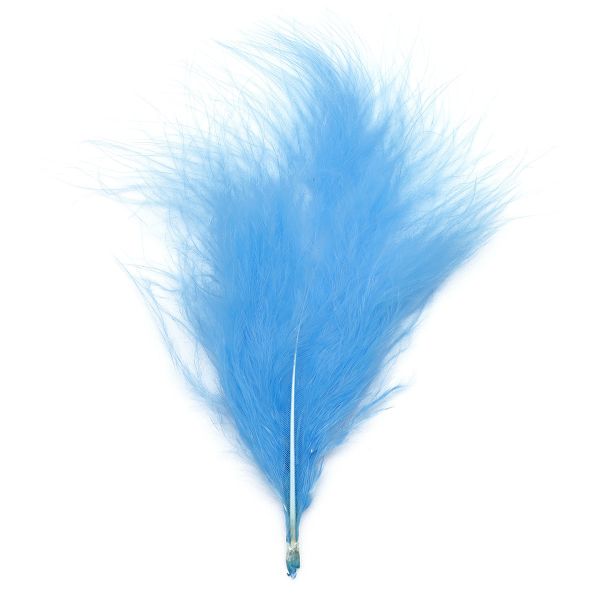 Перья декоративные 5-10см, 25 шт, H-15 голубой
