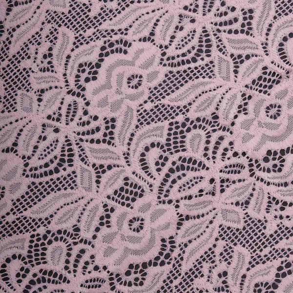 Кружево бельевое эластичное 300 мм / 3.4 метра, цвет пудровый