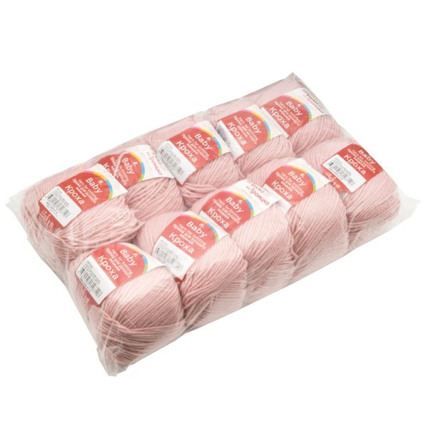 Пряжа Троицкая Кроха / уп.10 мот. по 50 г, 135 м, 1225 пыльная роза