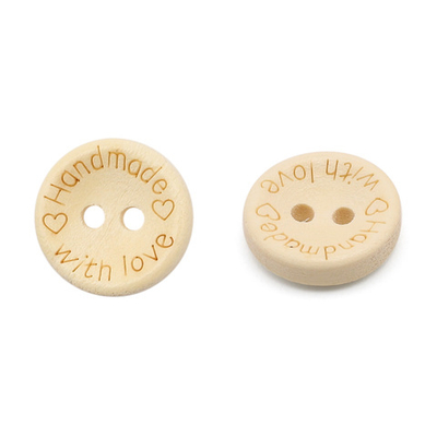 Пуговицы на 2 прокола Handmade with love 20L (12,5мм), дерево (Milk (молочный)), W22, 36 шт
