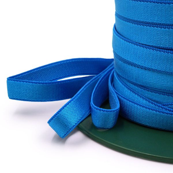 Резинка бельевая (бретелечная) люминесцентная блестящая 10.0 мм / 50 метров, голубой