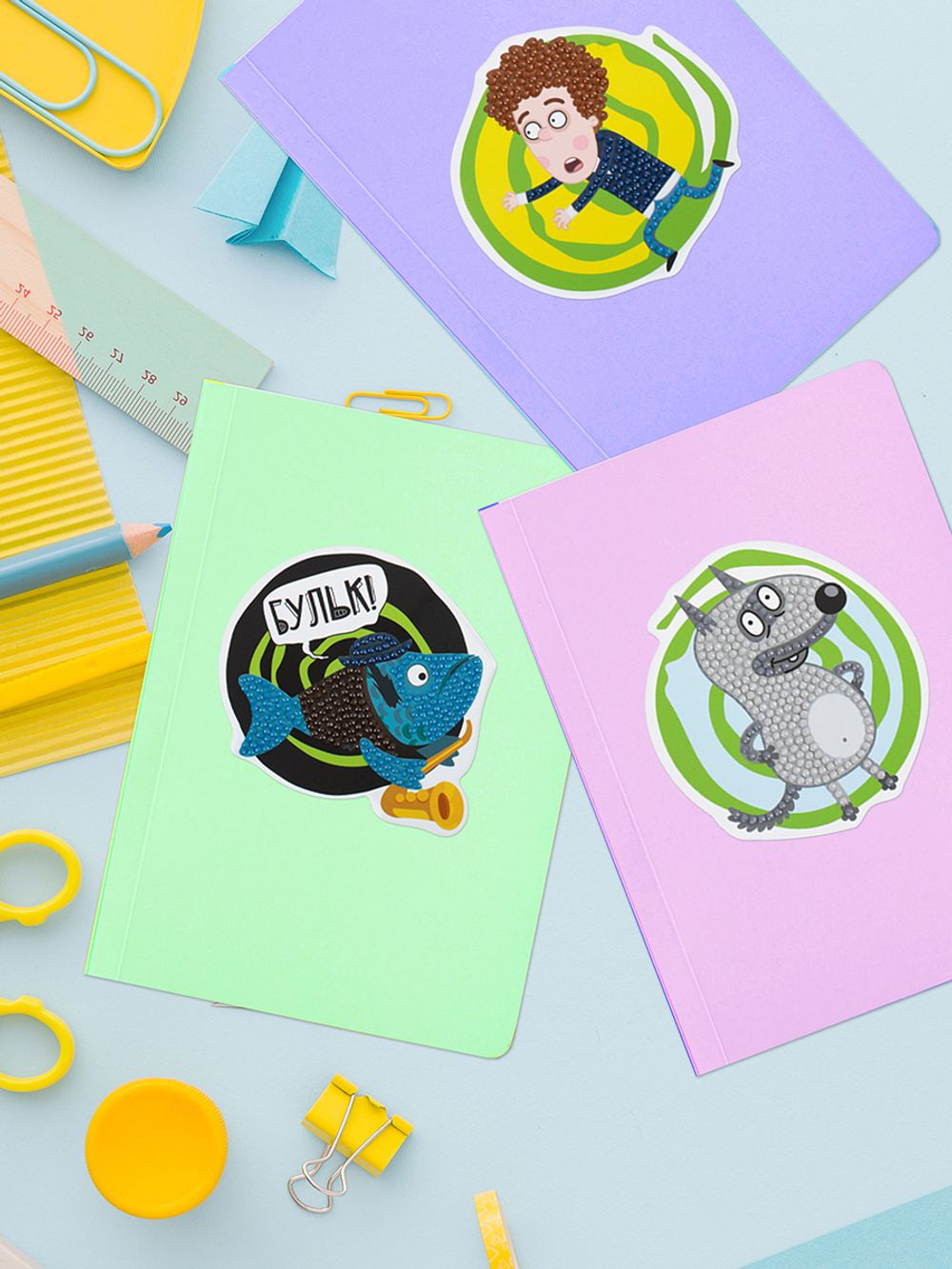 Кристальная (алмазная) мозаика Фрея CMF-ALVN-310, наклейки, Петя и Волк, 10х11.5 см