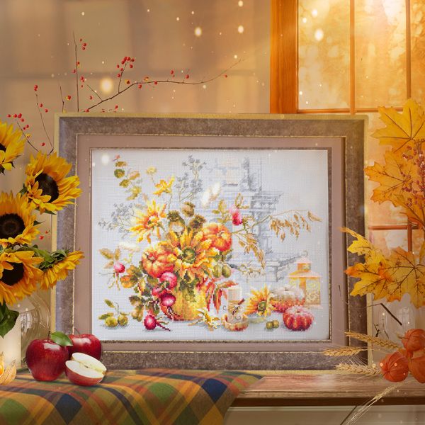 Набор для вышивания нитками Чудесная игла, Осенняя импровизация, 32х25 см