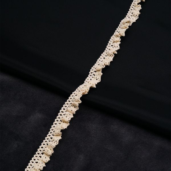 Кружево вязаное (тесьма) 15 мм / 13.72 метра, хлопок, неотбеленный, 3AR3317