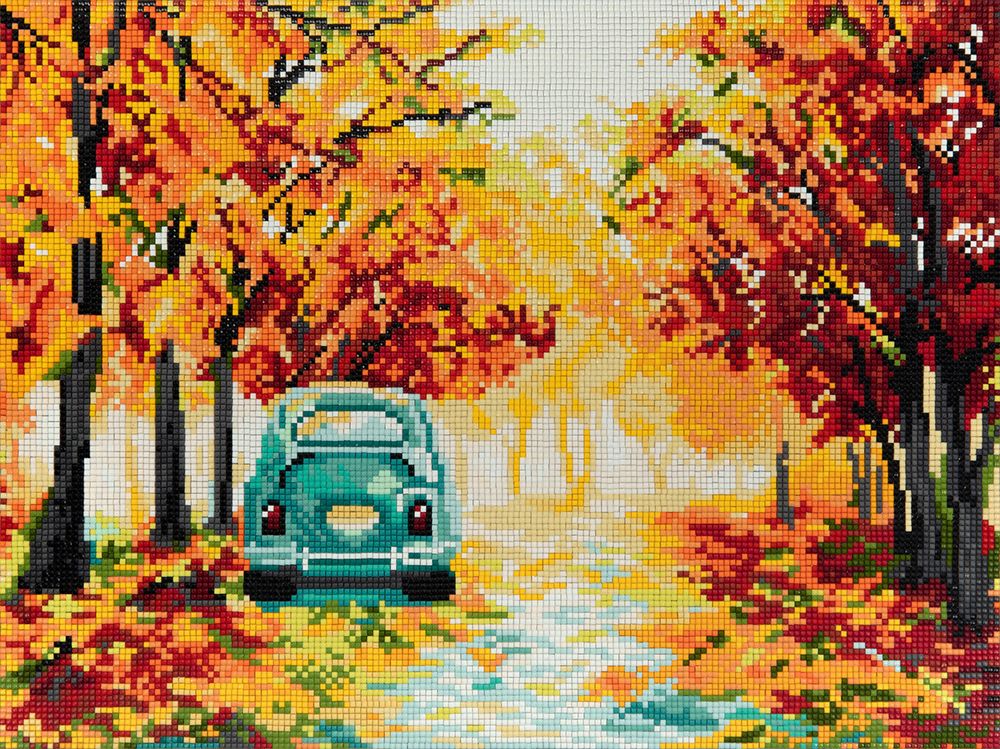 Алмазная (кристальная) мозаика Фрея, на подрамнике Осенние краски, 40х30 см