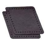 Заплатки пришивные из кожи, ромб 6х8,4см с перфорацией, 2 шт, 100% кожа, 03 темно-коричневый, 9115