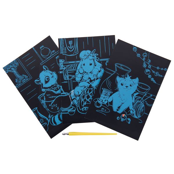 Набор для творчества Гравюра мини Хоббиус и друзья (мульти), 10х15 см, 1х3 шт, Hobbius GHPM-18