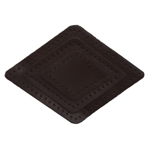 Набор заплаток пришивных из кожи, ромб 4х5,6см, 6х8,4см, 8х11,2см, с перфорацией, 3 шт (03 темно-коричневый), 9405