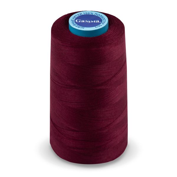 Нитки универсальные Gamma 50/2, 4570 м (5000 ярд) / 1 кат., 123 т.бордовый