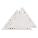 Заплатки пришивные из кожи, треугольник равнобедр., стор. 6см, с перфорацией, 2 шт, 100% кожа, 08 белый, 9902