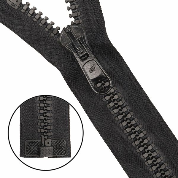 Молния трактор Arta Т8 (8 мм) 1 зам., разъем., 75 см, 077 черный, уп. 5 шт