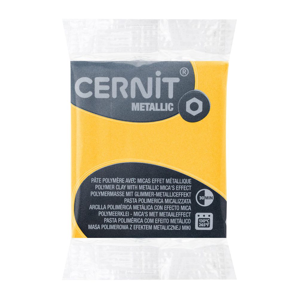 Полимерная глина запекаемая Cernit Metallic, 56 г, 700 желтый