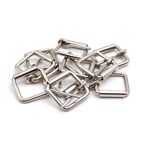 Пряжка ременная металл 25.5 мм (33.5х33 мм, d4 мм), 10 шт, роликовая, никель