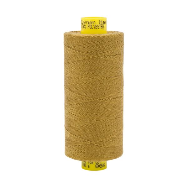 Нитка особо тонкая Gutermann Mara №150 (150/2), 1000 м, 713953, цв. 886 золотисто-оливковый, 1 катушка