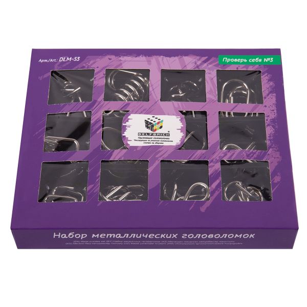 Набор металлических головоломок, 1 шт, Проверь себя №3 24 элемент, Delfbrick DLM-53
