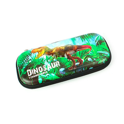 Пенал на молнии Динозавр, зеленый, DV-13191