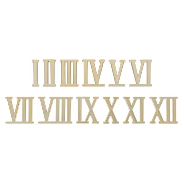 Цифры римские для часов, высота 23 мм, пластик (ZB-10156 золото)