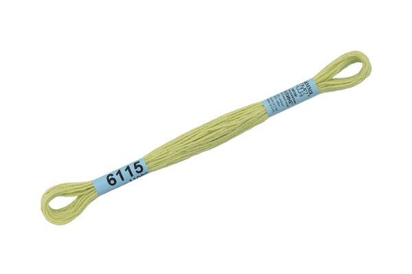 Мулине Gamma 100% хлопок, цв.6115 бл.оливковый, 24 мотка по 8 метров