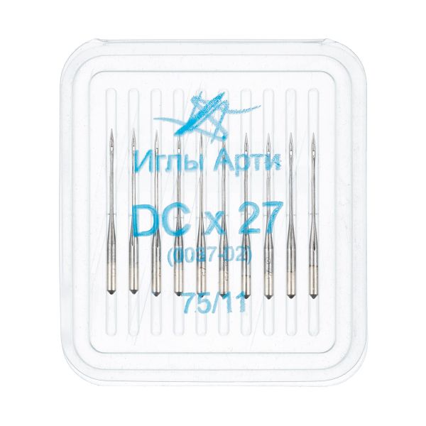 Иглы для промышленных швейных машин Арти 0037-02 (№60-80) оверлок, 10 шт, /РП/, №75