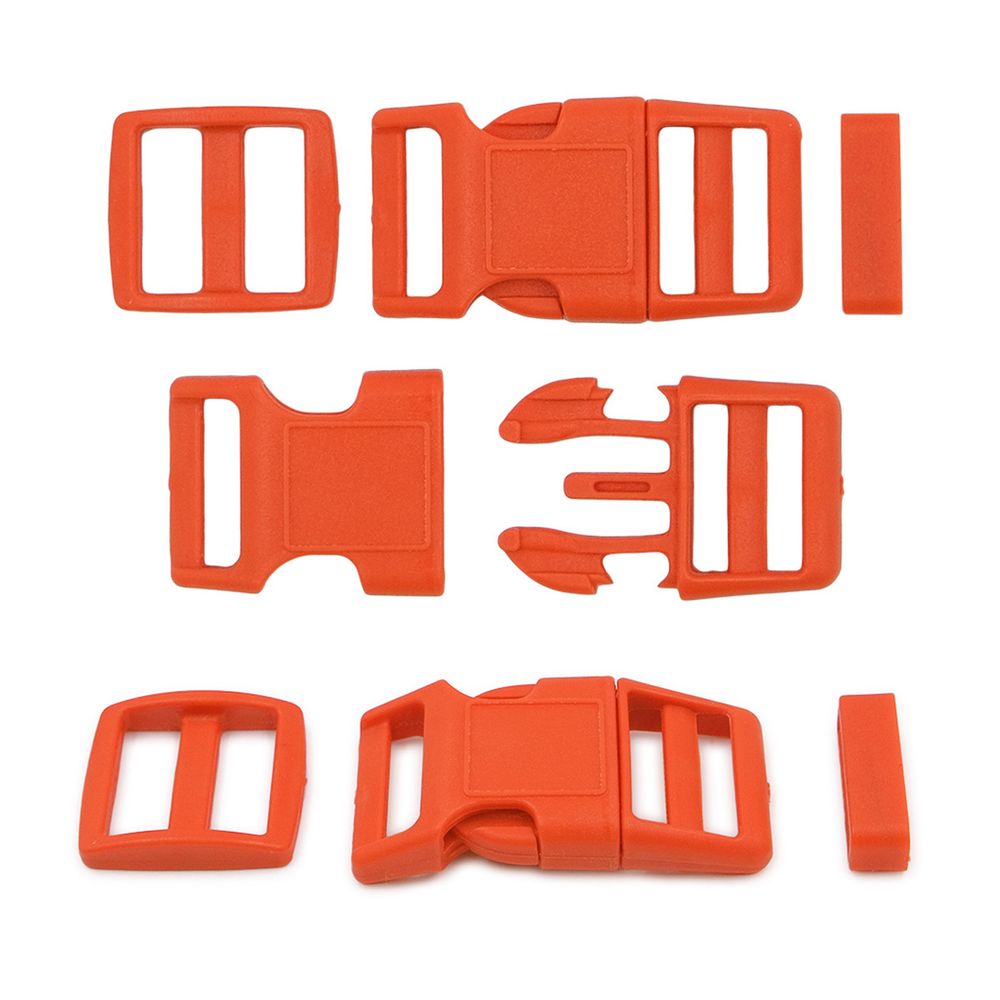Фастекс (пряжка трезубец), рамка и рамка-регулятор 20мм, пластик, (2 компл.) Hobby&amp;Pro, оранжевый, A03001037-K-20