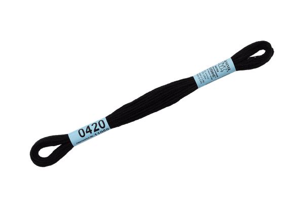 Мулине Gamma 100% хлопок, цв.0420 черный, 24 мотка по 8 метров