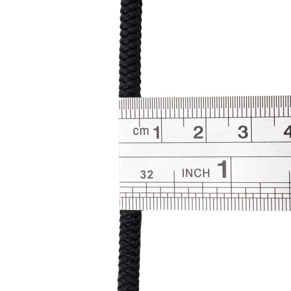 Шнур эластичный вязаный 4.5 мм / 50м (полиэстер 86%, латекс 14%) (черный), Р2691