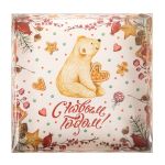 Коробка с прозрачной крышкой 15х15х3 см, Белый мишка, S-Chief CBC-004