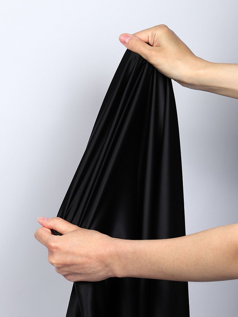 Атлас стрейч для нижнего белья 107 г/м², 125 см / 0.5 метра, 0180 цв.черный