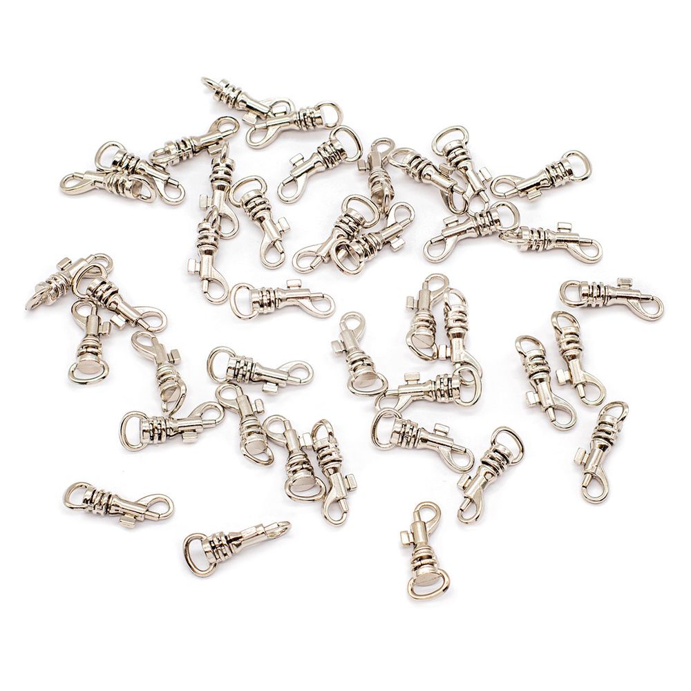 Карабин металл 07 мм (28х11 мм), никель, 40 шт