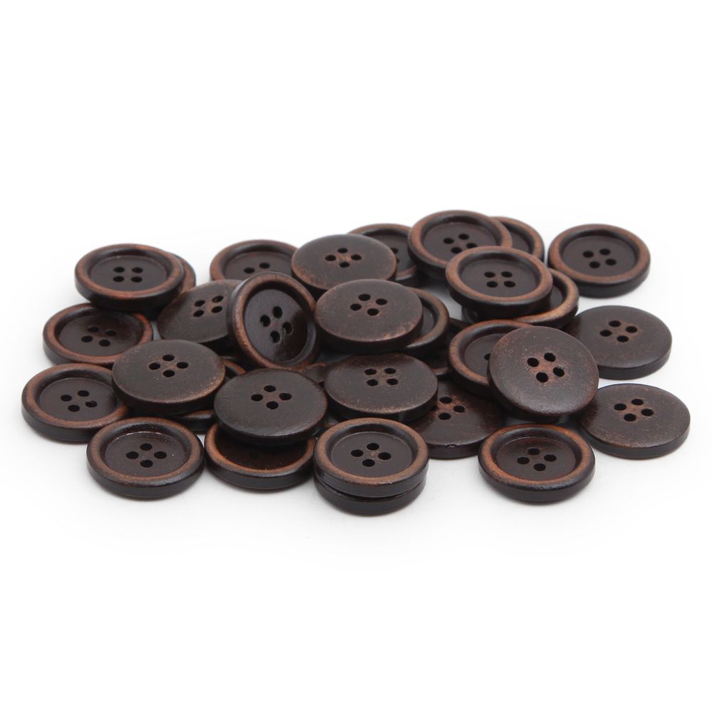 Пуговицы 4 прокола 32L (20мм), (Brown2 (коричневый2)), 36 шт